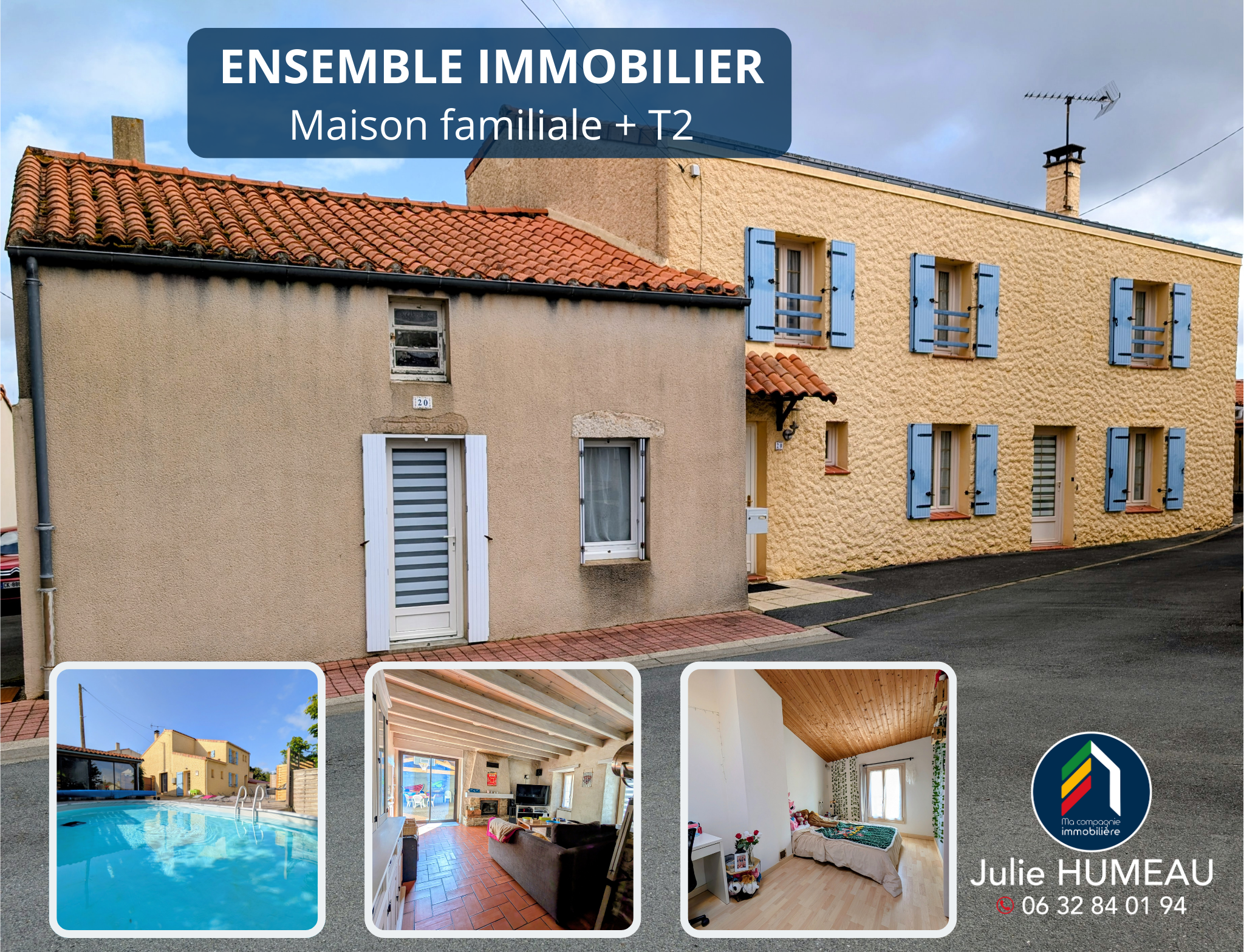 Maison familiale rénovée avec T2 indépendant et piscine aux